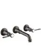 AXOR-HG-AXOR-Montreux-3-Loch-Waschtischarmatur-Unterputz-fuer-Wandmontage-mit-Auslauf-165-225-mm-und-Hebelgriffen-Brushed-Black-Chrome-16534340 gallery number 1